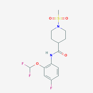 molecular formula C14H17F3N2O4S B4675903 N~4~-[2-(DIFLUOROMETHOXY)-4-FLUOROPHENYL]-1-(METHYLSULFONYL)-4-PIPERIDINECARBOXAMIDE 