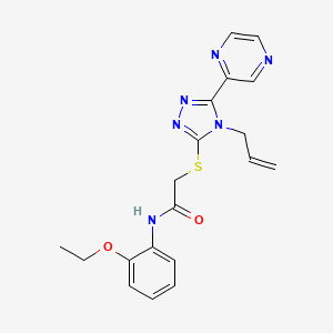 molecular formula C19H20N6O2S B4676337 N-(2-ethoxyphenyl)-2-{[4-(prop-2-en-1-yl)-5-(pyrazin-2-yl)-4H-1,2,4-triazol-3-yl]sulfanyl}acetamide 