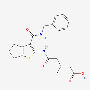 molecular formula C21H24N2O4S B4676397 4-{[3-(BENZYLCARBAMOYL)-4H,5H,6H-CYCLOPENTA[B]THIOPHEN-2-YL]CARBAMOYL}-3-METHYLBUTANOIC ACID 