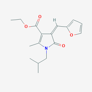 molecular formula C17H21NO4 B4676411 ethyl (4Z)-4-(furan-2-ylmethylidene)-2-methyl-1-(2-methylpropyl)-5-oxo-4,5-dihydro-1H-pyrrole-3-carboxylate 
