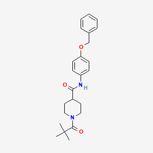 molecular formula C24H30N2O3 B4676425 N-[4-(benzyloxy)phenyl]-1-(2,2-dimethylpropanoyl)piperidine-4-carboxamide 