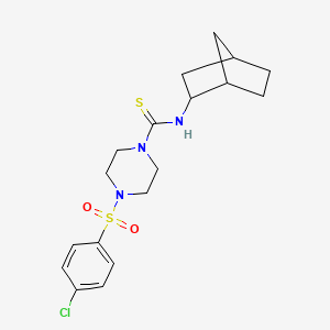 molecular formula C18H24ClN3O2S2 B4676460 N-(bicyclo[2.2.1]hept-2-yl)-4-[(4-chlorophenyl)sulfonyl]piperazine-1-carbothioamide 