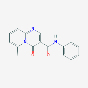 molecular formula C16H13N3O2 B046767 4H-Pyrido(1,2-a)pyrimidine-3-carboxamide, 6-methyl-4-oxo-N-phenyl- CAS No. 125055-65-4