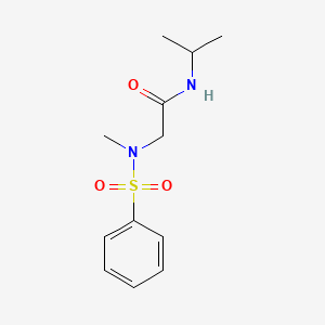 molecular formula C12H18N2O3S B4676705 N~2~-methyl-N~2~-(phenylsulfonyl)-N-propan-2-ylglycinamide 