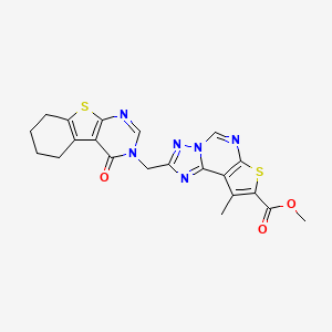 molecular formula C21H18N6O3S2 B4676728 METHYL 9-METHYL-2-{[4-OXO-5,6,7,8-TETRAHYDRO[1]BENZOTHIENO[2,3-D]PYRIMIDIN-3(4H)-YL]METHYL}THIENO[3,2-E][1,2,4]TRIAZOLO[1,5-C]PYRIMIDINE-8-CARBOXYLATE 