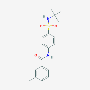molecular formula C18H22N2O3S B4676824 N-[4-(tert-butylsulfamoyl)phenyl]-3-methylbenzamide 