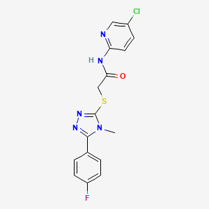 molecular formula C16H13ClFN5OS B4677084 N-(5-CHLORO-2-PYRIDINYL)-2-{[5-(4-FLUOROPHENYL)-4-METHYL-4H-1,2,4-TRIAZOL-3-YL]SULFANYL}ACETAMIDE 