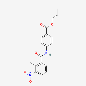 molecular formula C18H18N2O5 B4677096 PROPYL 4-(2-METHYL-3-NITROBENZAMIDO)BENZOATE 