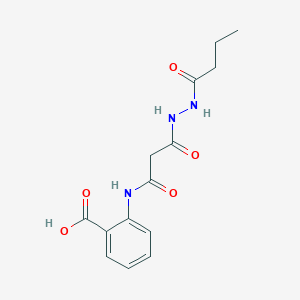 molecular formula C14H17N3O5 B4677345 2-{[3-(2-Butanoylhydrazinyl)-3-oxopropanoyl]amino}benzoic acid 