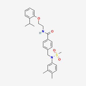 molecular formula C28H34N2O4S B4677375 4-{[N-(3,4-DIMETHYLPHENYL)METHANESULFONAMIDO]METHYL}-N-{2-[2-(PROPAN-2-YL)PHENOXY]ETHYL}BENZAMIDE 