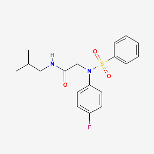 molecular formula C18H21FN2O3S B4677516 N~2~-(4-fluorophenyl)-N-(2-methylpropyl)-N~2~-(phenylsulfonyl)glycinamide 