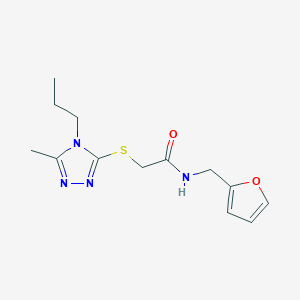 molecular formula C13H18N4O2S B4677532 N-(2-FURYLMETHYL)-2-[(5-METHYL-4-PROPYL-4H-1,2,4-TRIAZOL-3-YL)SULFANYL]ACETAMIDE 