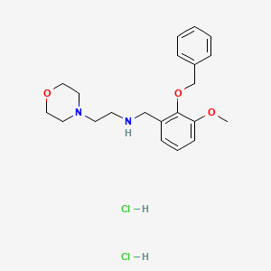 molecular formula C21H30Cl2N2O3 B4677586 N-[(3-methoxy-2-phenylmethoxyphenyl)methyl]-2-morpholin-4-ylethanamine;dihydrochloride 