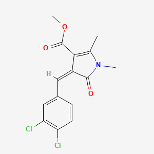 molecular formula C15H13Cl2NO3 B4677650 METHYL (4Z)-4-[(3,4-DICHLOROPHENYL)METHYLIDENE]-1,2-DIMETHYL-5-OXO-4,5-DIHYDRO-1H-PYRROLE-3-CARBOXYLATE 