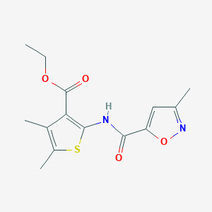 molecular formula C14H16N2O4S B4677864 ETHYL 4,5-DIMETHYL-2-(3-METHYL-1,2-OXAZOLE-5-AMIDO)THIOPHENE-3-CARBOXYLATE 