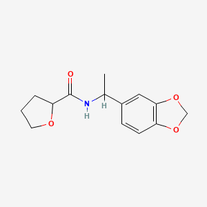 molecular formula C14H17NO4 B4677937 N-[1-(1,3-benzodioxol-5-yl)ethyl]tetrahydrofuran-2-carboxamide 