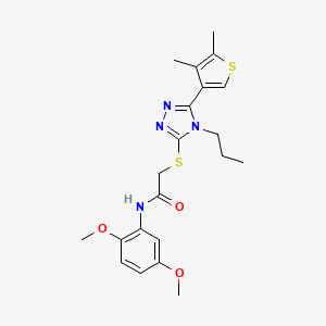 molecular formula C21H26N4O3S2 B4678009 N-(2,5-DIMETHOXYPHENYL)-2-{[5-(4,5-DIMETHYL-3-THIENYL)-4-PROPYL-4H-1,2,4-TRIAZOL-3-YL]SULFANYL}ACETAMIDE 