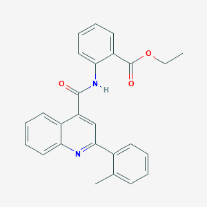 molecular formula C26H22N2O3 B4678104 ETHYL 2-({[2-(2-METHYLPHENYL)-4-QUINOLYL]CARBONYL}AMINO)BENZOATE 