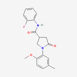 molecular formula C19H19FN2O3 B4678318 N-(2-fluorophenyl)-1-(2-methoxy-5-methylphenyl)-5-oxopyrrolidine-3-carboxamide 