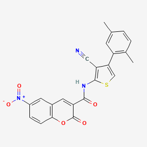 molecular formula C23H15N3O5S B4679427 N-[3-cyano-4-(2,5-dimethylphenyl)-2-thienyl]-6-nitro-2-oxo-2H-chromene-3-carboxamide 