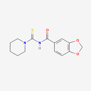 molecular formula C14H16N2O3S B4679522 N-(piperidine-1-carbothioyl)-1,3-benzodioxole-5-carboxamide 