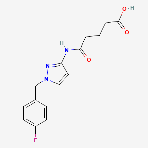 molecular formula C15H16FN3O3 B4679577 5-{[1-(4-fluorobenzyl)-1H-pyrazol-3-yl]amino}-5-oxopentanoic acid 