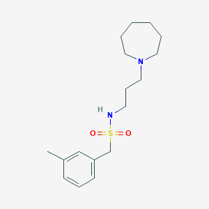 molecular formula C17H28N2O2S B4679635 N-[3-(azepan-1-yl)propyl]-1-(3-methylphenyl)methanesulfonamide 