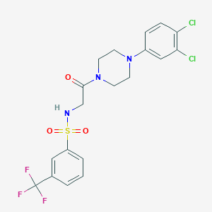 molecular formula C19H18Cl2F3N3O3S B4679637 N-[2-[4-(3,4-dichlorophenyl)piperazin-1-yl]-2-oxoethyl]-3-(trifluoromethyl)benzenesulfonamide 