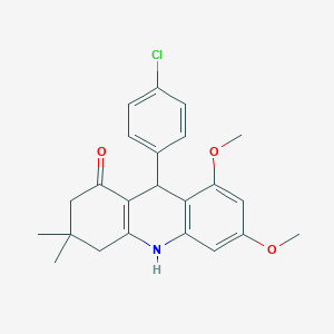 molecular formula C23H24ClNO3 B4679716 9-(4-chlorophenyl)-6,8-dimethoxy-3,3-dimethyl-3,4,9,10-tetrahydroacridin-1(2H)-one 