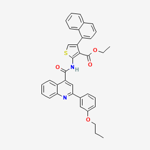 molecular formula C36H30N2O4S B4679742 ethyl 4-(1-naphthyl)-2-({[2-(3-propoxyphenyl)-4-quinolinyl]carbonyl}amino)-3-thiophenecarboxylate 