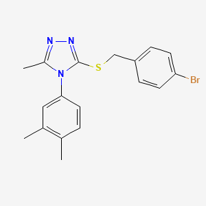 molecular formula C18H18BrN3S B4679799 3-[(4-Bromophenyl)methylsulfanyl]-4-(3,4-dimethylphenyl)-5-methyl-1,2,4-triazole 