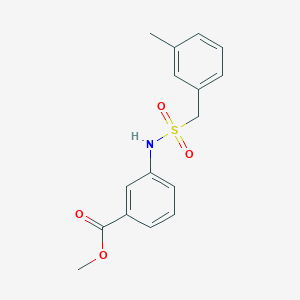 molecular formula C16H17NO4S B4679890 METHYL 3-[(3-METHYLPHENYL)METHANESULFONAMIDO]BENZOATE 