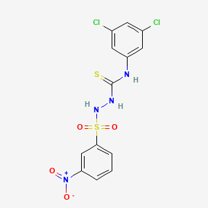 molecular formula C13H10Cl2N4O4S2 B4679906 N-(3,5-dichlorophenyl)-2-[(3-nitrophenyl)sulfonyl]hydrazinecarbothioamide 