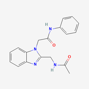 molecular formula C18H18N4O2 B4679929 N-({1-[(phenylcarbamoyl)methyl]-1H-1,3-benzodiazol-2-yl}methyl)acetamide 