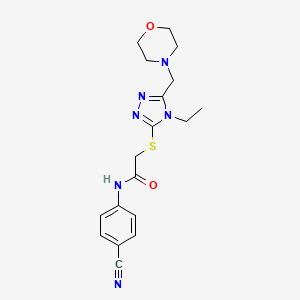 molecular formula C18H22N6O2S B4679962 N-(4-cyanophenyl)-2-{[4-ethyl-5-(4-morpholinylmethyl)-4H-1,2,4-triazol-3-yl]thio}acetamide 