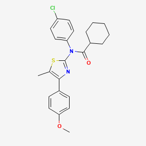 molecular formula C24H25ClN2O2S B4679970 N-(4-chlorophenyl)-N-[4-(4-methoxyphenyl)-5-methyl-1,3-thiazol-2-yl]cyclohexanecarboxamide 