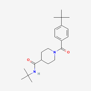 molecular formula C21H32N2O2 B4680008 N-(tert-butyl)-1-(4-tert-butylbenzoyl)-4-piperidinecarboxamide 