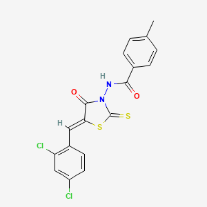 molecular formula C18H12Cl2N2O2S2 B4680042 N-[(5Z)-5-(2,4-dichlorobenzylidene)-4-oxo-2-thioxo-1,3-thiazolidin-3-yl]-4-methylbenzamide 