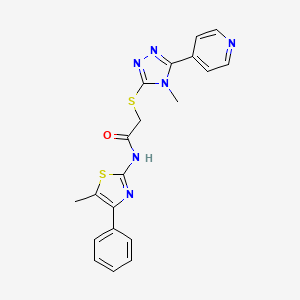 molecular formula C20H18N6OS2 B4680059 N-(5-methyl-4-phenyl-1,3-thiazol-2-yl)-2-{[4-methyl-5-(pyridin-4-yl)-4H-1,2,4-triazol-3-yl]sulfanyl}acetamide 