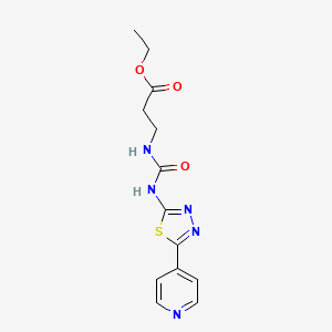 molecular formula C13H15N5O3S B4680129 ETHYL 3-[({[5-(4-PYRIDYL)-1,3,4-THIADIAZOL-2-YL]AMINO}CARBONYL)AMINO]PROPANOATE 