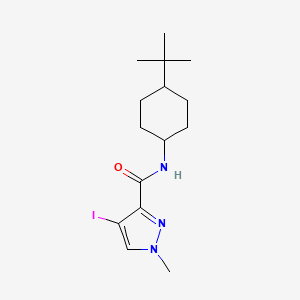 molecular formula C15H24IN3O B4680192 N-[4-(TERT-BUTYL)CYCLOHEXYL]-4-IODO-1-METHYL-1H-PYRAZOLE-3-CARBOXAMIDE 
