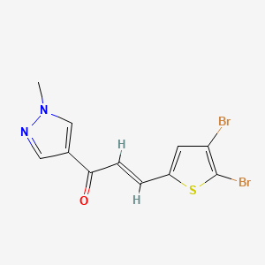 molecular formula C11H8Br2N2OS B4680221 (E)-3-(4,5-DIBROMO-2-THIENYL)-1-(1-METHYL-1H-PYRAZOL-4-YL)-2-PROPEN-1-ONE 