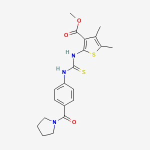 molecular formula C20H23N3O3S2 B4680318 methyl 4,5-dimethyl-2-[({[4-(1-pyrrolidinylcarbonyl)phenyl]amino}carbonothioyl)amino]-3-thiophenecarboxylate 