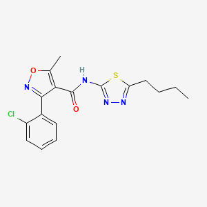 molecular formula C17H17ClN4O2S B4680341 N-(5-butyl-1,3,4-thiadiazol-2-yl)-3-(2-chlorophenyl)-5-methyl-1,2-oxazole-4-carboxamide 