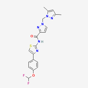 molecular formula C20H18F2N6O2S B4680349 N~3~-{4-[4-(DIFLUOROMETHOXY)PHENYL]-1,3-THIAZOL-2-YL}-1-[(3,5-DIMETHYL-1H-PYRAZOL-1-YL)METHYL]-1H-PYRAZOLE-3-CARBOXAMIDE 