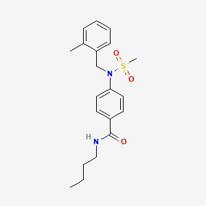 molecular formula C20H26N2O3S B4680365 N-butyl-4-[(2-methylbenzyl)(methylsulfonyl)amino]benzamide 