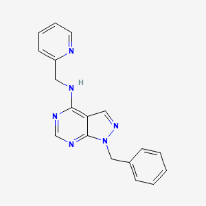 molecular formula C18H16N6 B4680396 1-benzyl-N-(pyridin-2-ylmethyl)-1H-pyrazolo[3,4-d]pyrimidin-4-amine 
