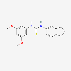 molecular formula C18H20N2O2S B4680398 N-(2,3-dihydro-1H-inden-5-yl)-N'-(3,5-dimethoxyphenyl)thiourea 