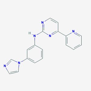 molecular formula C18H14N6 B046804 N-(3-(1H-Imidazol-1-yl)phenyl)-4-(2-pyridinyl)-2-pyrimidinamine CAS No. 112675-52-2