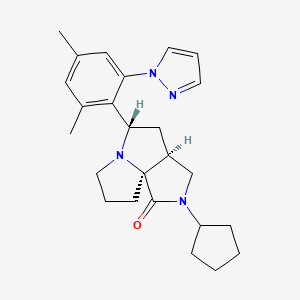 molecular formula C25H32N4O B4680400 (3aS*,5S*,9aS*)-2-cyclopentyl-5-[2,4-dimethyl-6-(1H-pyrazol-1-yl)phenyl]hexahydro-7H-pyrrolo[3,4-g]pyrrolizin-1(2H)-one 